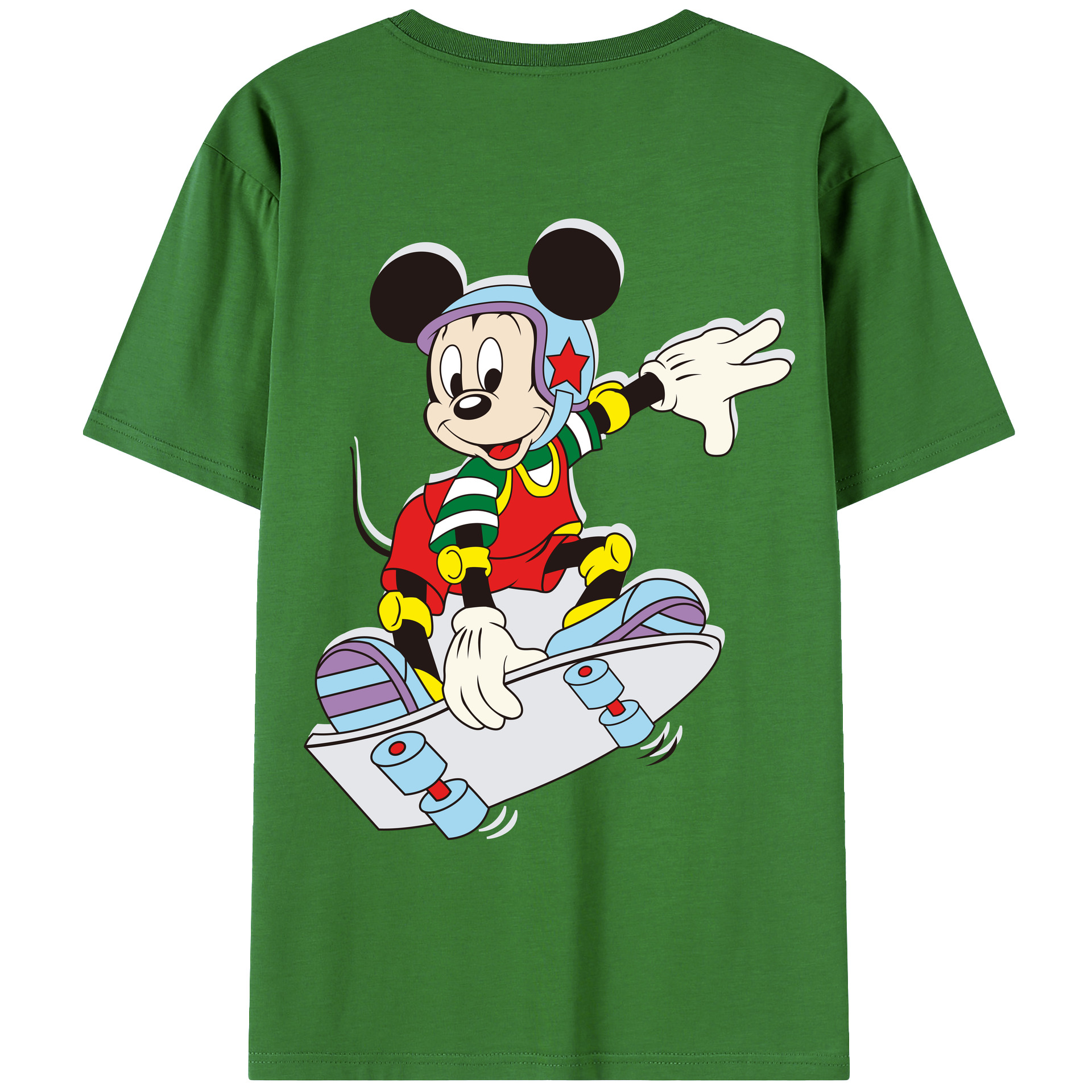 （画像用） ミッキーマウス Mickey Mouse レディース半袖Tシャツ(バックプリント)